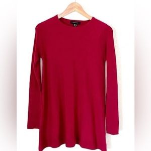 Burgundy Red Tunic Knit Sweater
